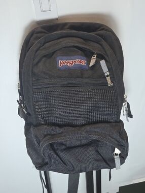 Jansport Men's Black Backpack with Front Organizer And Airlift Straps